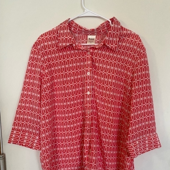 Blair xl elbow length ladies button down blouse - Picture 1 of 7